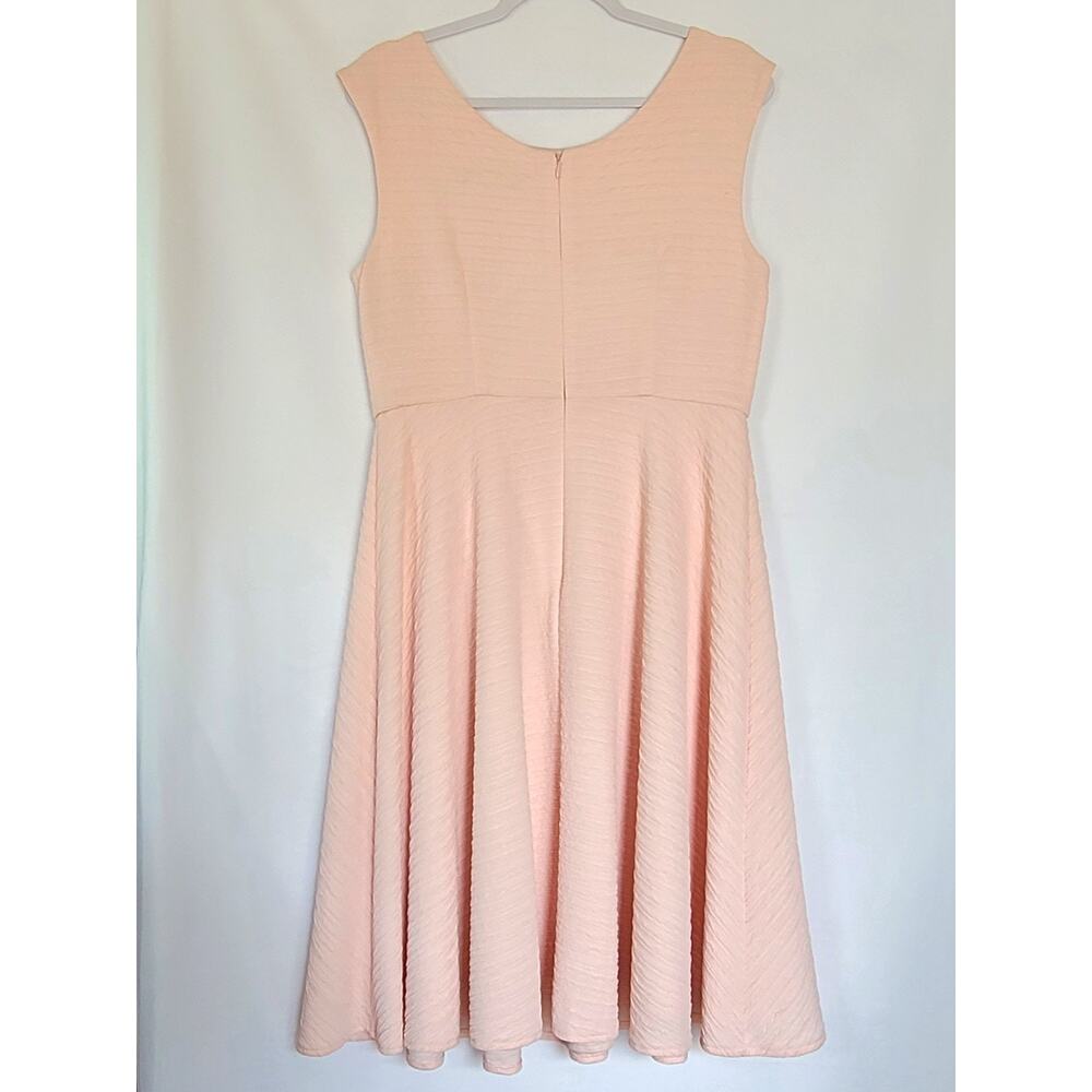 NWT Prescot & York Fit & Flare Mollie Peachy Rose Textured Dress Womens Size 8 - Picture 4 of 12